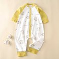 thumbnail image 2 of Baby Boy Girl Solid Romper Ribbed Long Sleeve Bodysuit Jumpsuit Infant Knitted Outfits Clothes 3-4 Years Newborn Crawling Suits Yellow, 2 of 5