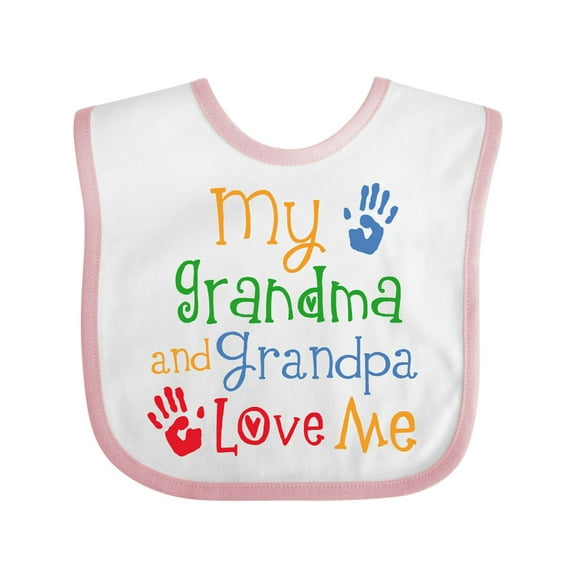 Inktastic My Grandma and Grandpa Love Me Boys or Girls Baby Bib