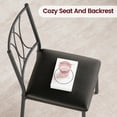 thumbnail image 4 of Ourlova 3-Piece Dining Room Table & Chair Set, Compact Table and 2 Metal/Wood Chairs, Rustic Brown, 4 of 7