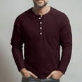 thumbnail image 4 of Lumtrix Men's Long Sleeve Waffle Henley Shirts Casual Big and Tall T-Shirts for Men Basic Lightweight Pullover Button up Top Deep Red 3XL, 4 of 8