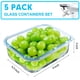 thumbnail image 2 of VERONES Juego de 5 Recipientes de Vidrio para Preparación de Comidas 1065 ml Herméticos, 2 of 7