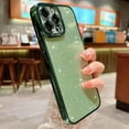 thumbnail image 5 of Compatible with iPhone 13 Pro Max Glitter Plating Case, Bling Sparkly Glitter Shiny Clear Case for iPhone 13 Pro Max Camera Protection Soft TPU Shockproof Back Cover for Women Girls Green, 5 of 12