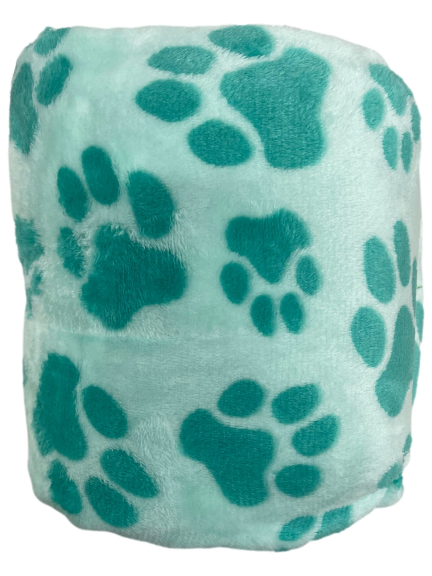 Plush Paw Print Throw Blanket & 12" Pug Puppy Dog Stuffed Animal 2 Pc Hugger Set