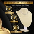 thumbnail image 5 of Linen Necklace Jewelry Display Bust Stand - Freestanding Pendant Chain Chokers Lockets Holder Storage Organizer Figure, 11 inch (Beige), 5 of 9