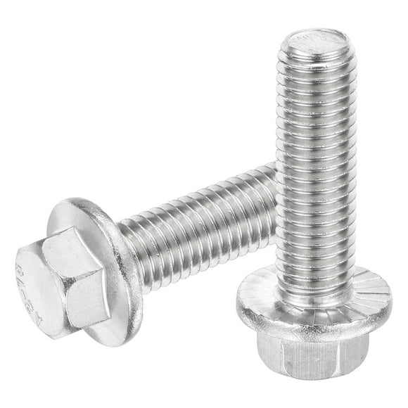 Uxcell 6Pack M12 x 40mm Hex Serrated Flange Bolts Screws 304 Stainless Steel