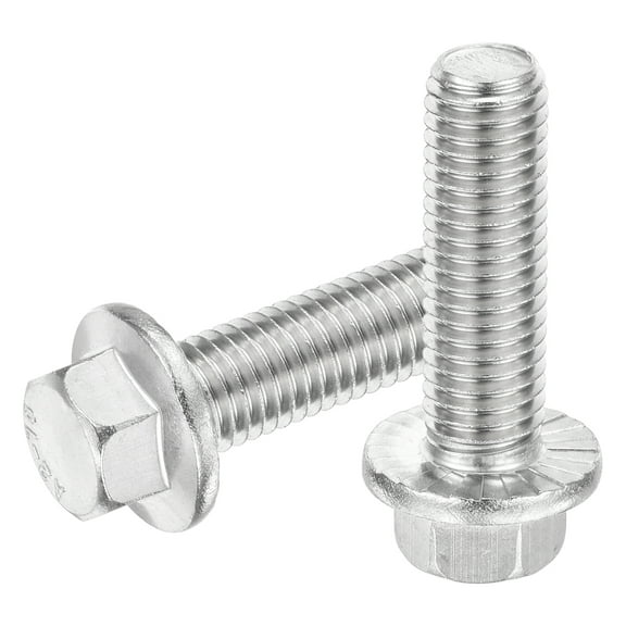 Uxcell 6Pack M12 x 40mm Hex Serrated Flange Bolts Screws 304 Stainless Steel