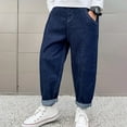 thumbnail image 2 of Teen Boys Denim Pants Cargo Jogger Pants Stretch Elastic Waist with Pocket Classic Fit Jogger Preemie Baby Boy Clothes 12-13 Years, 2 of 9