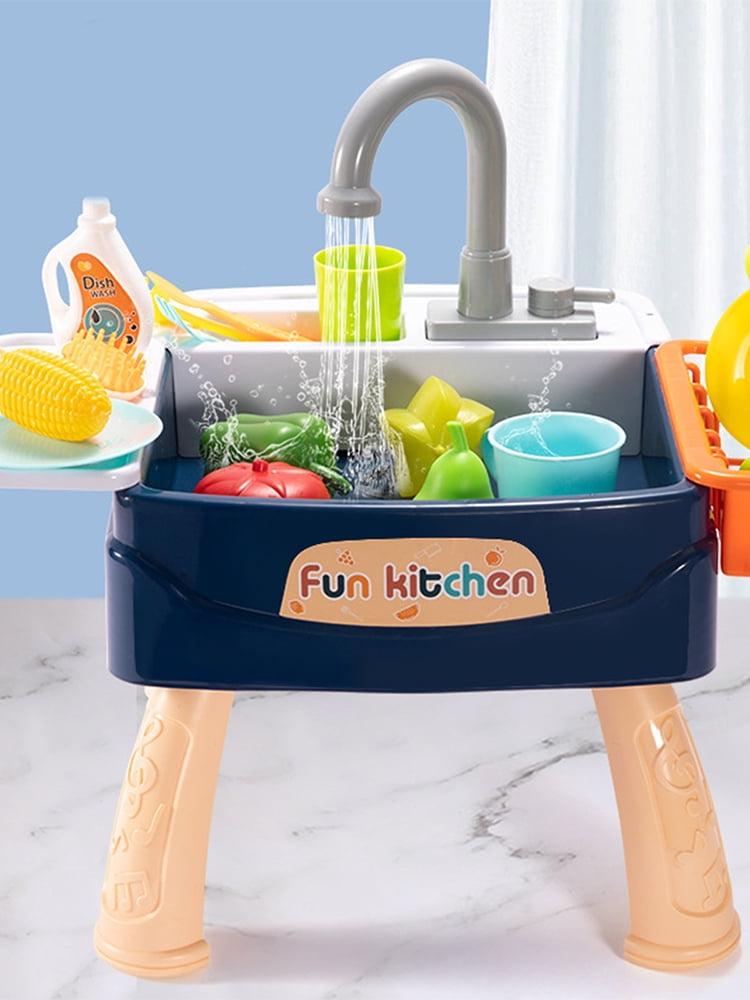 Kid Labsters Pretend Play Sink Set Pretend Kitchen Sink and Dishwashing  Playset - Plastic Diner and Playhouse Toy Accessories - Dish  Washing/Working
