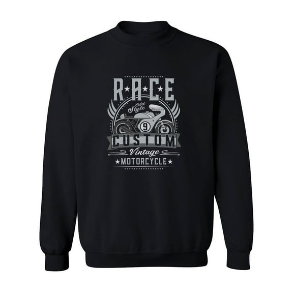 Race Old Style Motorcycle Sweatshirt Men -Image by Shutterstock, Male Large