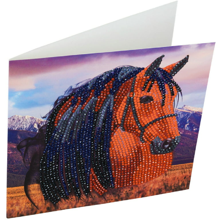 Craft Buddy 18cm DIY Crystal Art / Diamond Painting Card Kit - Horse 