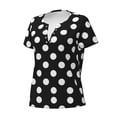thumbnail image 2 of Naloa Black and White Polka Dot Print T-Shirts Short Sleeve V Neck Tees for Women Fashion Tops Trendy Lightweight Soft Casual Summer Outfits Clothes, 2 of 5