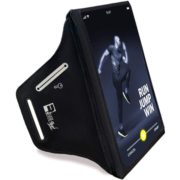 Waterproof Running Armband for Phone with Case On (Otterbox, Lifeproof). Sports Phone Holder for iPhone 17/16/15/14/13/12/Max/Plus/Pro/AIR & Samsung S25/S24/S23/S22/S21/S20/Ultra (Large)