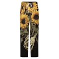 thumbnail image 5 of Sunflower Skull Winter Female Pants Flannel High Waist Women Pants Lady Warm Straight Leg Plush Trousers, 5 of 7