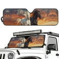 thumbnail image 2 of Uorisanigo Cool Horse Windshield Sun Shade Sun Visor for UV Rays & Heat Protection, Compatible with Jeep Wrangler TJ JK JL1997-2024, Accessories for Jeep Wrangler(52.95x16.14 inches), 2 of 7