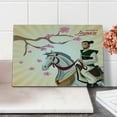 thumbnail image 2 of Samurai Cutting Board, Traditional Medieval Clothing Wearing Man on a Horse with Blooming Sakura Branch, Decorative Tempered Glass Cutting and Serving Board, in 3 Sizes, by Ambesonne, 2 of 5