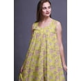 thumbnail image 4 of Bimba Medium Yellow4 Floral Leaves & Rose Cotton Nightgowns For Women Mid-Calf Printed Sleepwear Night Dress X-Small, 4 of 6