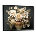 thumbnail image 2 of Designart "Elegance In White And Gold Hydrangea VI" Hydrangea Floater Framed Canvas Art Print, 2 of 5