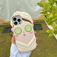 thumbnail image 2 of for iPhone 13 Pro Case Kawaii Phone Cases,Cute 3D Cartoon Girl Doing Beauty Soft Silicone Shockproof Protective Case Funny Women Girls for iPhone 13 Pro, 2 of 15