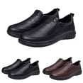 thumbnail image 2 of TIREOW Men's Leather Dress Walking Slip-on Shoes Comfortable Orthopedic Plantar Fasciitis Classic Lightweight Oxfords with Arch Support Business Loafers Footwear, 2 of 8