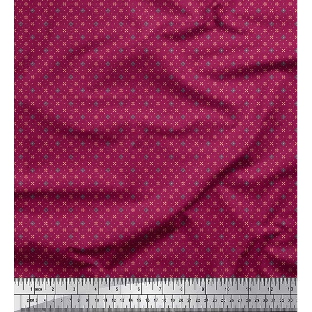 Soimoi Velvet Fabric Dot & Heart Small Decor Fabric Printed Yard 58 Inch Wide