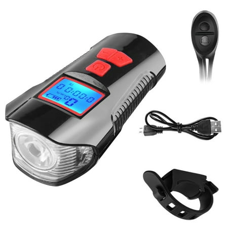 Bicycle Light Speedometer Multi - Function with LCD Display Night Riding Bicycle Odometer USB Rechargeable Code Table Bike Light Cycling Headlight Loud Electric Bike Alarm Bell Horn price history on PriceWatchPro
