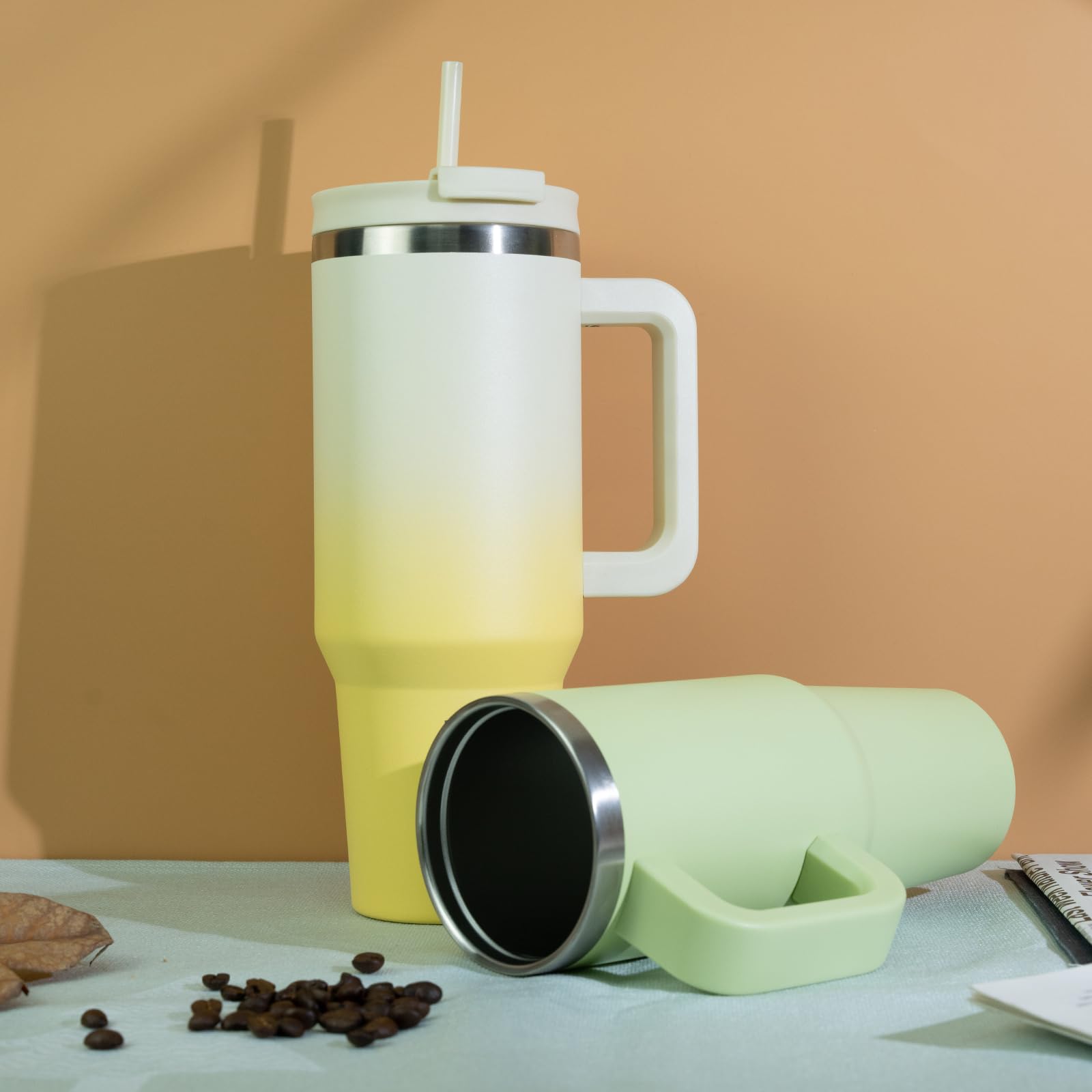 BJPKPK 40oz Tumbler with Handle - Lemon photo 4