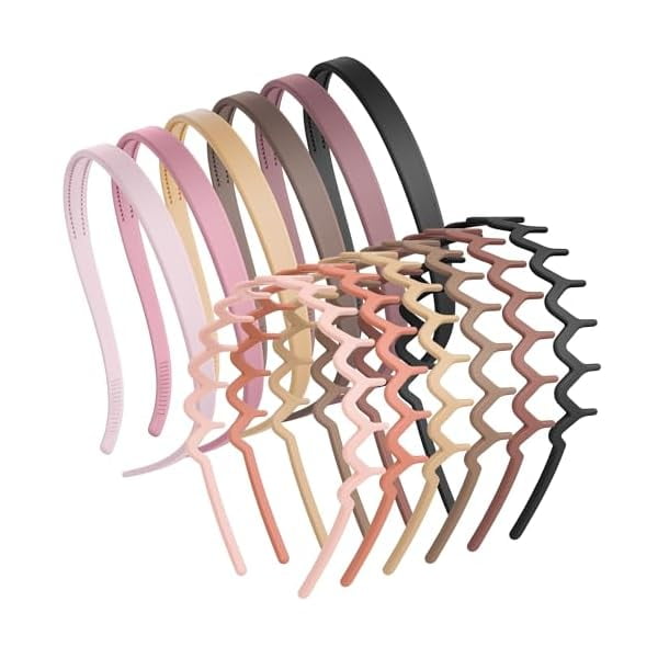 wonima11 12 Pcs Zig Zag Headbands for Women Claw Comb Sunglasses Headbands Plastic Head Bands with Teeth Glasses Wearers No Pressure No Headache Comfortable Non Slip Head Bands for Women Hair