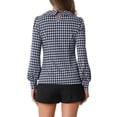 thumbnail image 3 of BLUSAS DE MANGA LARGA CON CUELLO PETER PAN DE HOUNDSTOOTH PARA MUJERES INSPIRADAS CHIC XL AZUL MARINO, 3 of 6