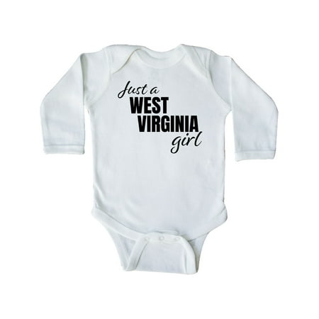 

Inktastic Just a West Virginia Girl Born and Raised Gift Baby Girl Long Sleeve Bodysuit
