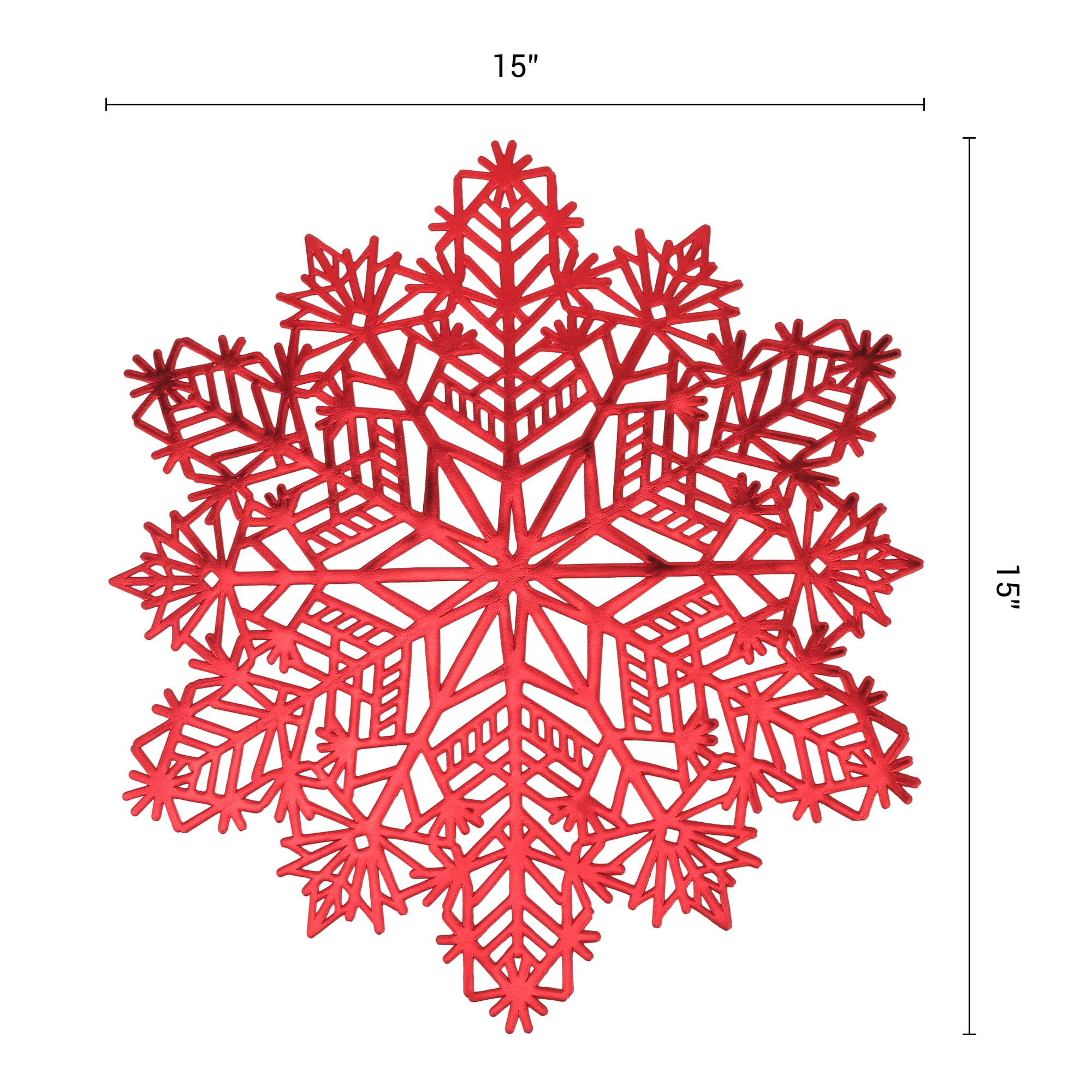 Unique Bargains Set of 6 Snowflake Shape Placemats Kitchen Table Mat Red