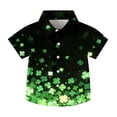thumbnail image 4 of OGLCCG Kids Boys St.Patrick's Day Shirt Irish Clover Printed Short Sleeve Button Down Shirts Loose Fit Summer Casual Funny Hawaiian Shirt 2-15 Years, 4 of 6