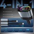 thumbnail image 2 of HOIFA 4 In 1 Retractable Fast Car Charger with iPhone and Type C Cord 2.6ft, Dual USB Ports, RGB Light, for SUV RV Truck, Car Accessories for Women Men, Gray, 2 of 8