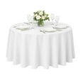 thumbnail image 4 of 108" Round Polyester Tablecloth White- 1pc. for Home décor, Weddings, Party events, or Restaurants., 4 of 6