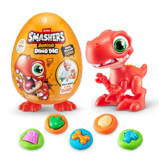Juguete Dino Dig ZURU SMASHERS Junior Raptor con más de 12 sorpresas y más de 3
