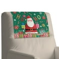 thumbnail image 4 of SCRAWLGOD Christmas Santa Claus Box Candy Cane Green 2 Piece Non Slip Headrest Protector PU Leather Recliner Headrest Cover Sofa Couch Chair Head Protector for Furniture Living Room,17x27in, 4 of 7