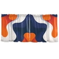 thumbnail image 7 of Yayeee Kitchen Curtains Tier Set of 2 Light Filtering 57"x36" Over Sink Window Panels, Blue Abstract Wavy, 7 of 7