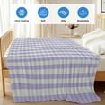 thumbnail image 4 of Purple Cooling Blanket,Lightweight Breathable Summer Throw Blanket with Double Sided Cold Effect,Grid Checkered Plaid Gingham Lattice Trellis Picnic Blankets Bed Sheet for Hot Sleepers 50"x60", 4 of 8