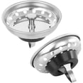 thumbnail image 1 of 2 tapones para colador de fregadero de cocina 2 en 1, con resorte, repuesto para desagües estándar (8,9 cm), cuerpo de acero inoxidable cromado con tapón de goma., 1 of 5
