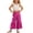 Hot Pink, variant on Girls 2pc Outfits Eyelet Lace Tank Tops Y2k Sleeveless Ruffle Wide Leg High Waist Pants Sets Blue 7-8 Years