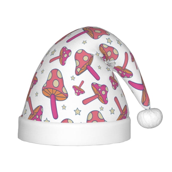 Balery Purple Mushroom Pattern Santa Hat Christmas Hat Funny Christmas Hat Christmas Knitted Beanie Hat For Kids