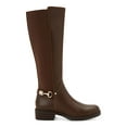 thumbnail image 3 of GIANI BERNINI Womens Brown Buckle Accent Barnibee Round Toe Block Heel Zip-Up Leather Riding Boot 5.5 M, 3 of 4