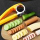 thumbnail image 4 of Cortador de plátano perfecto para ensaladas de frutas Cortador de plátano para herramientas de cocina, ABS + Cortador pelador de ensalada de frutas de acero inoxidable, 4 of 5