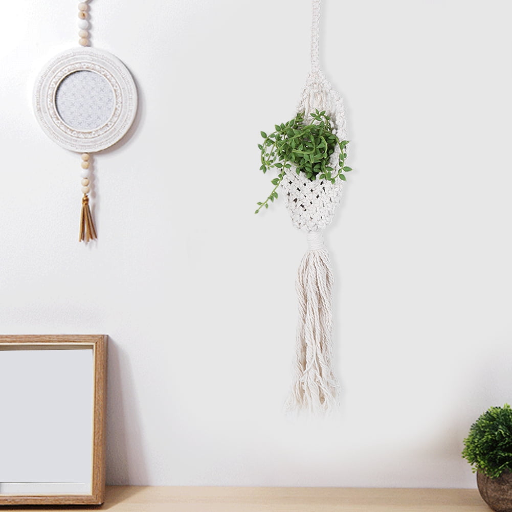 Diy Cintre De Pot De Fleur En Corde De Coton Tissé, Support De Plante Fait À La Main Pour Pots