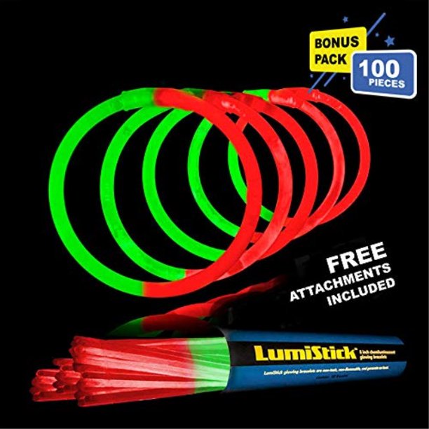 Lumistick 8 Inch Glow Sticks Bendable Glowstick Necklace and Bracelet Kids Safe & NonToxic