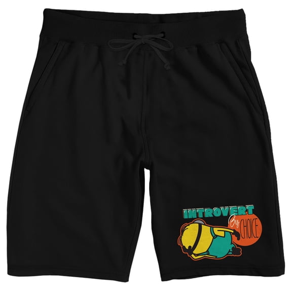 Despicable Me Introvert By Choice Adult Black Sleep Pajama Shorts-Medium