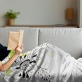 thumbnail image 3 of Flower Soft Flannel Fleece Throw Blanket, Drawing of Wild Field Flora Snails Twigs Leaves Gardening Plants, Cozy Plush for Indoor and Outdoor Use, 60" x 80", Black Eggshell Green, by Ambesonne, 3 of 5