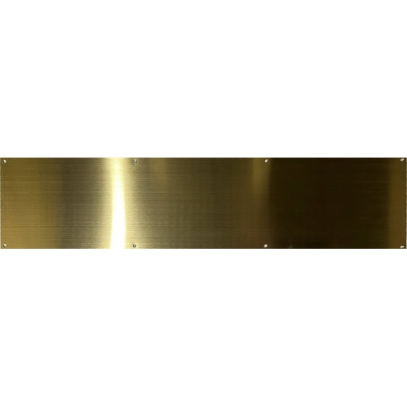 Don-Jo 90 Metal Kick Plate, Polished Brass Finish, 28" Width x 12" Height