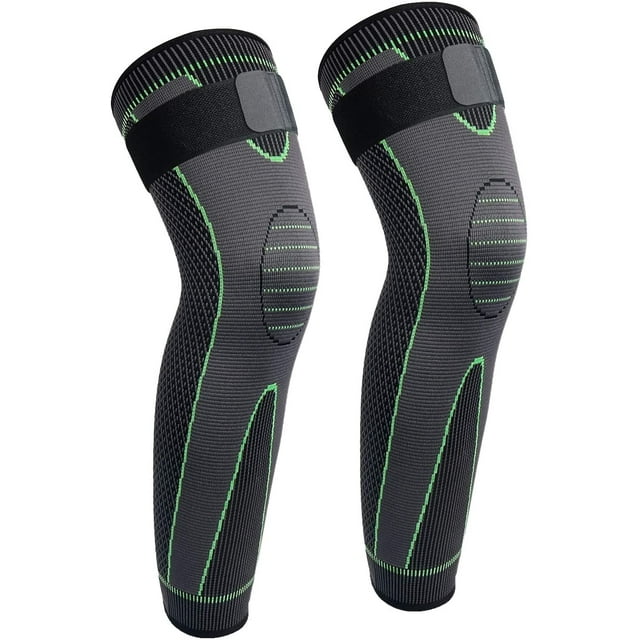Manchons de Jambe Complets Longs Manchon de Compression Manchon de Genou Protège Jambe, pour Homme Femme Basketball, Arthrite Cyclisme Sport Football, Réduit les Varices et Gonflement des Jambes (Paire)