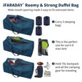 thumbnail image 4 of Foldable Duffle Bag 30 inch 75L Large Lightweight Luggage Bag for Travel Camping Storage-Blue, 4 of 7