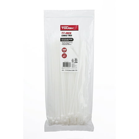 Hyper Tough 11inch Cable Tie Natural 250Pcs